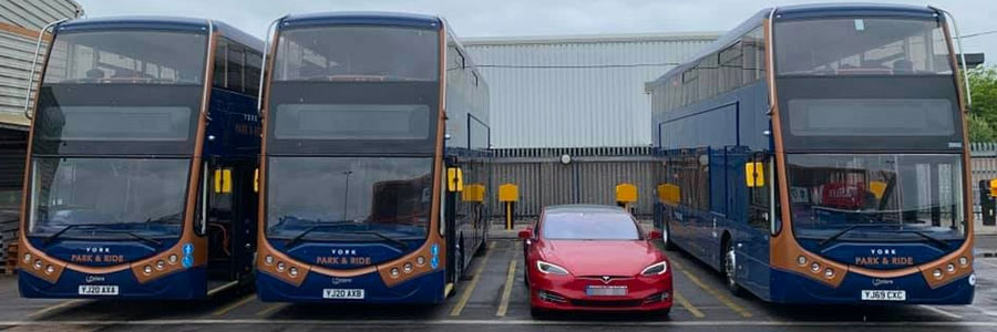 Virtual tour of York's fully electric Park and Ride fleet.