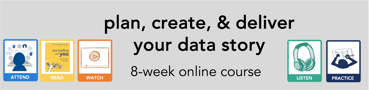 plan, create, & deliver your data story | 8-week course