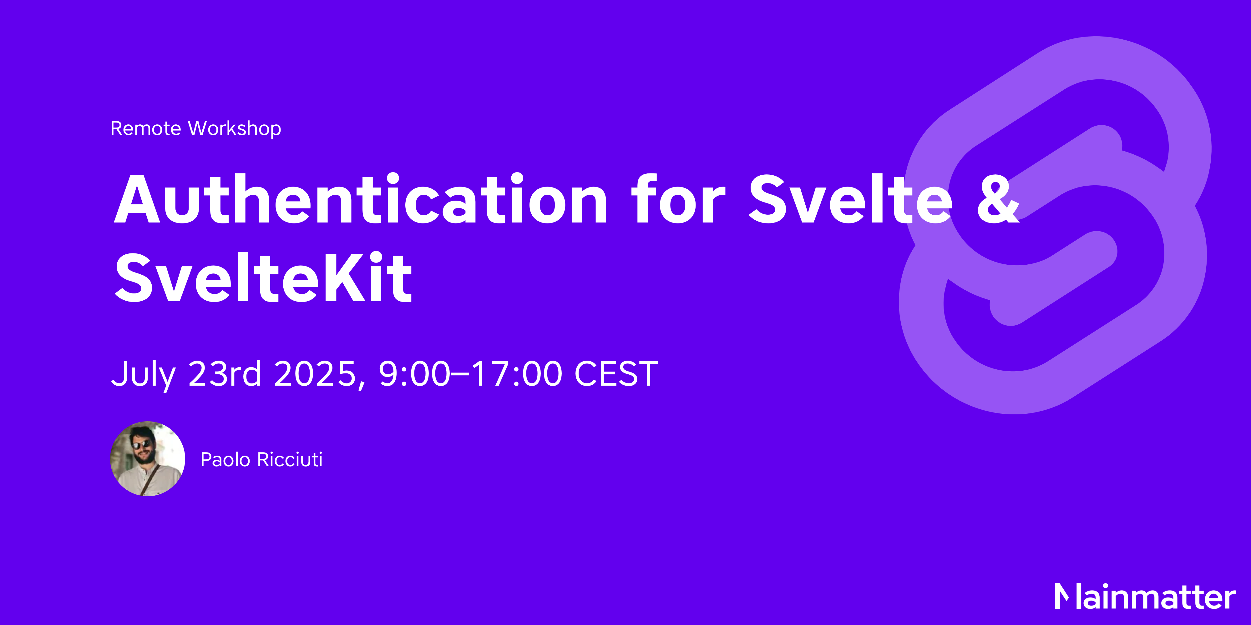 Remote Workshop: Authentication for Svelte & SvelteKit