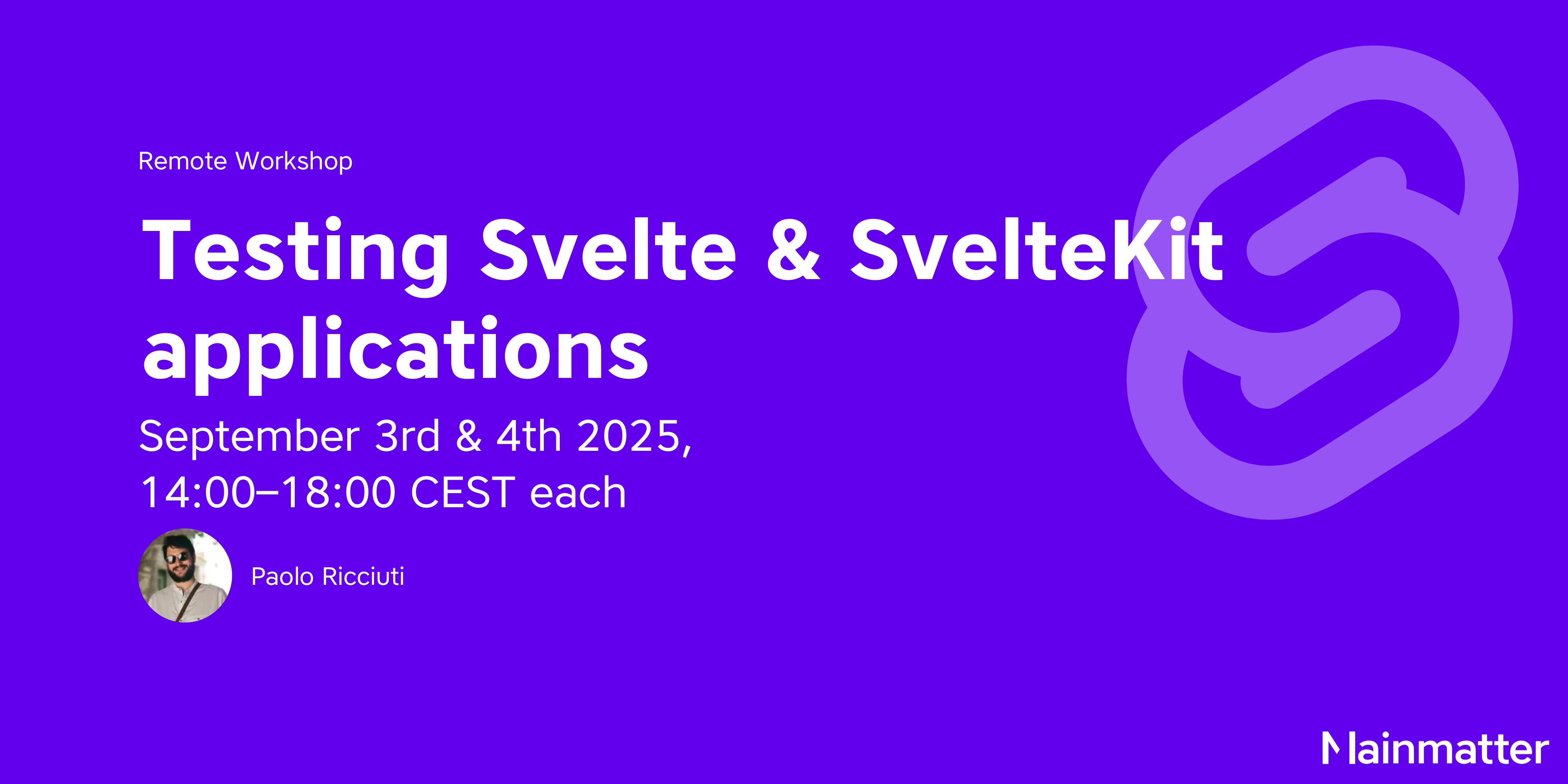 Remote Workshop: Testing Svelte and SvelteKit Applications