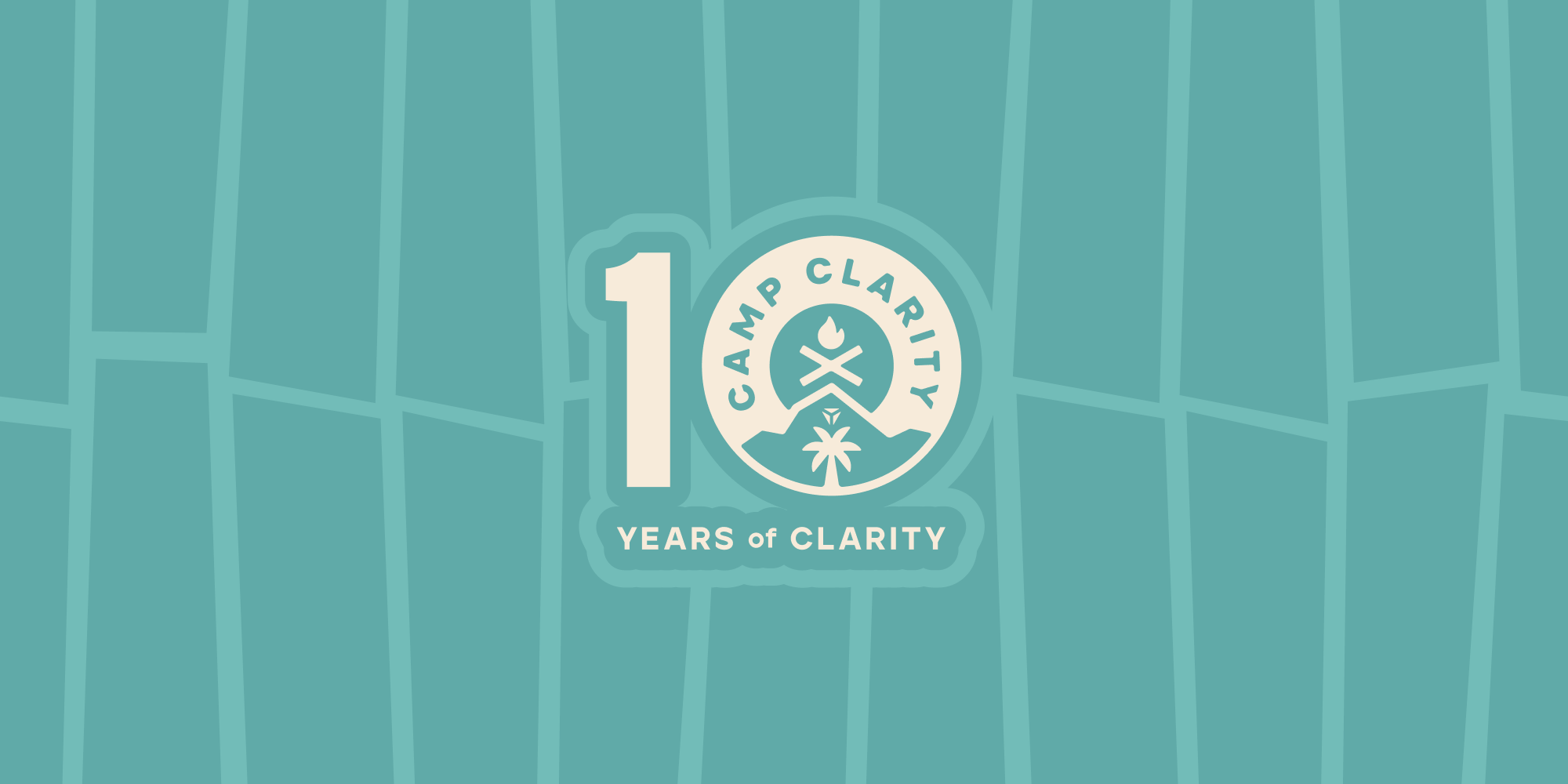 Geometric background pattern with the Clarity logo