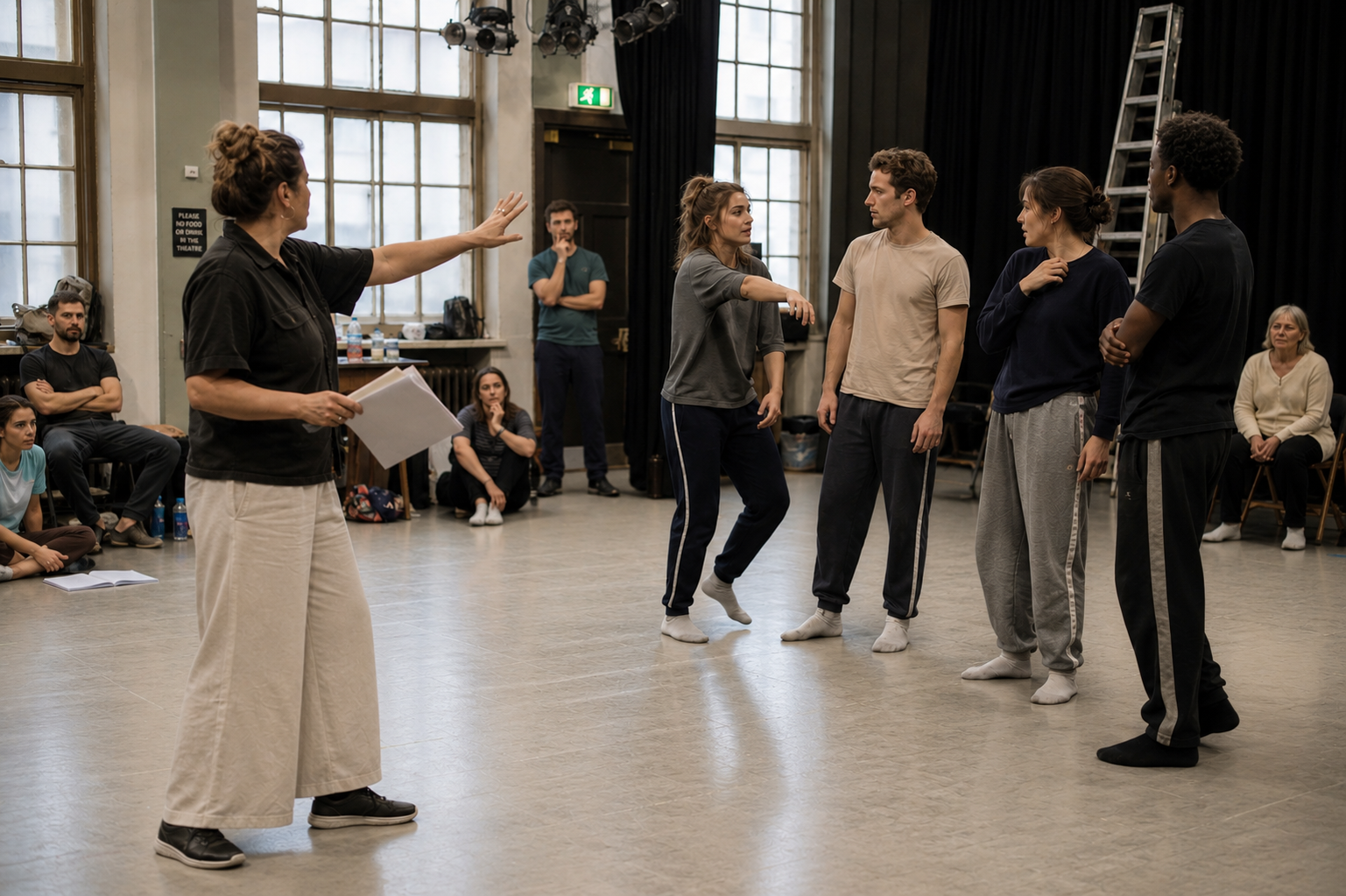 Actors in a rehearsal room