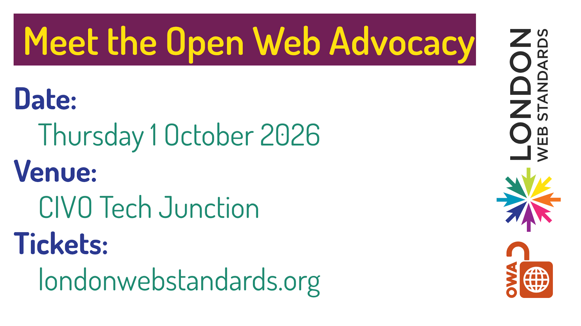 Meet the Open Web Advocacy Thursday 1 October 2026