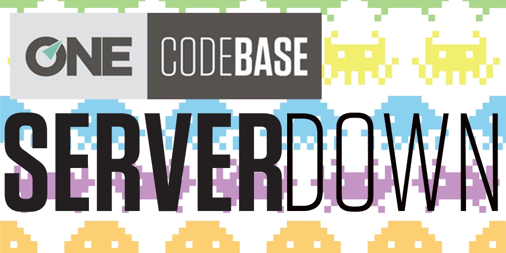 ONE CodeBase Social Event // Server Down logo