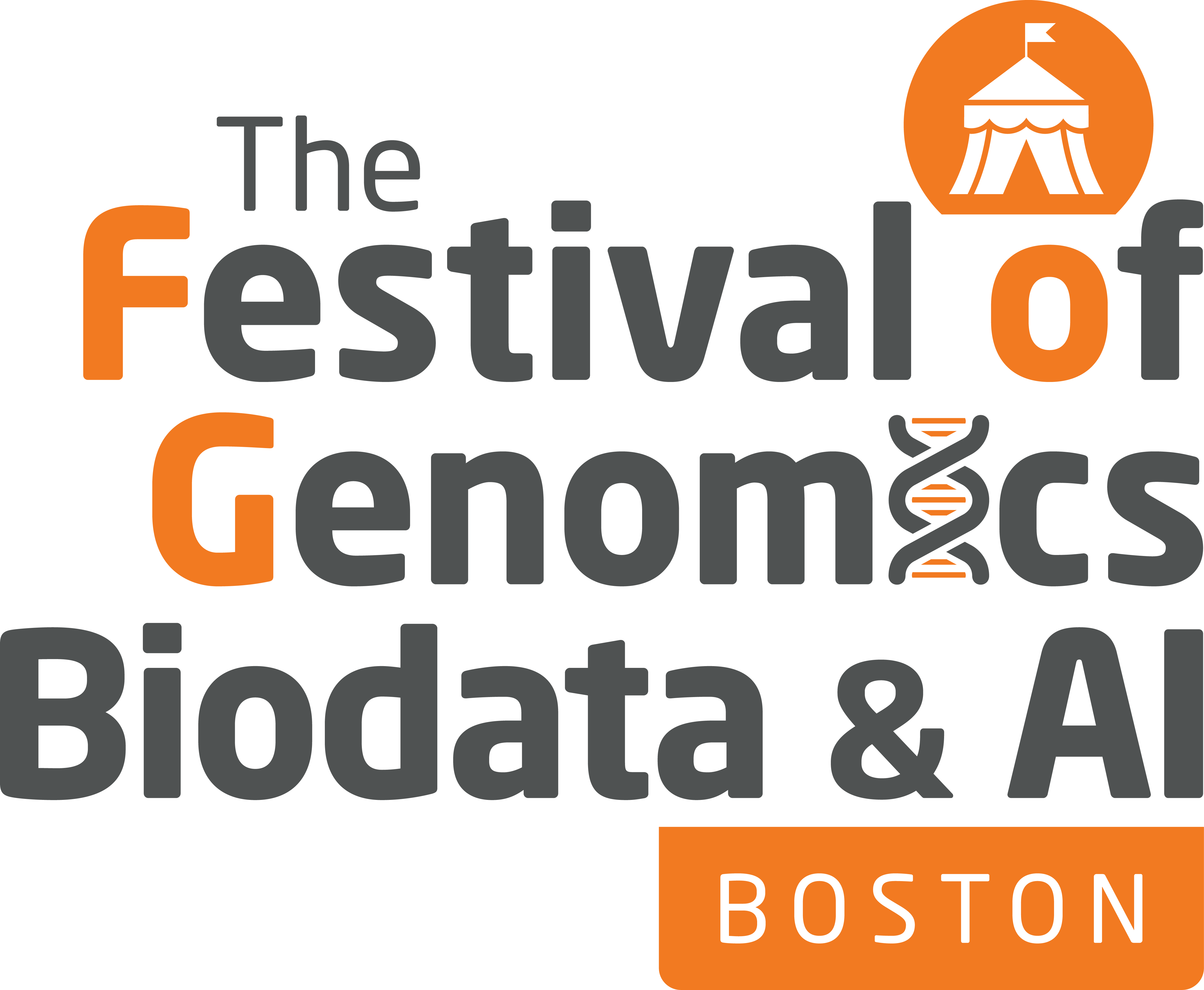 The Festival of Genomics, Biodata & AI Boston logo